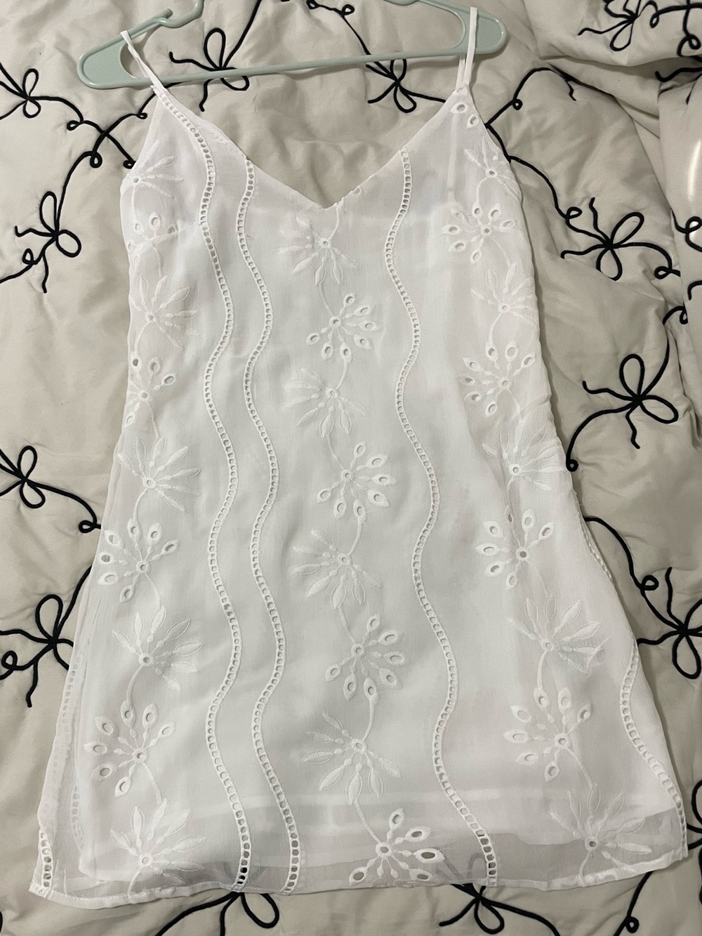 LUCCA White Embroidered Mini Slip Dress - Women's Summer Dress